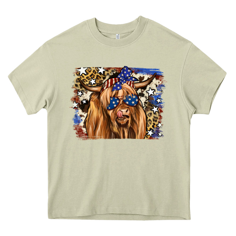 4th Of July Highland Cattle Heavy Core Tee by RanaPortraitStore | Teevron