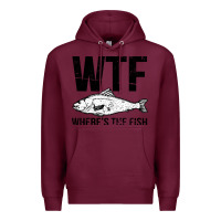 Burgundy wtf where's the fish Premium Hoodie - artisFamous