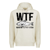 Oatmeal Heather wtf where's the fish Premium Hoodie - artisFamous