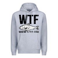 Heather Grey wtf where's the fish Premium Hoodie - artisFamous