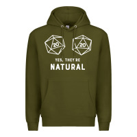 Army Green yes they're natural 20 dice funny rpg gamer Premium Hoodie - artisFamous