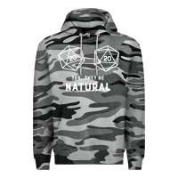 Slate Camo yes they're natural 20 dice funny rpg gamer Premium Hoodie - artisFamous