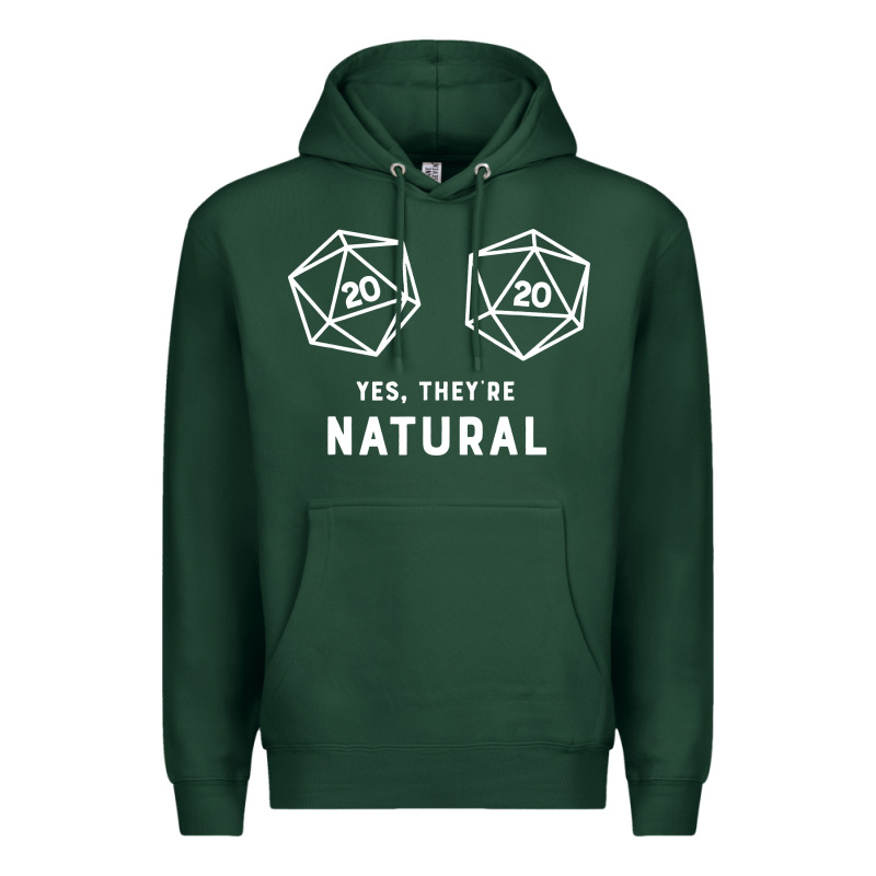 Yes They're Natural 20 Dice Funny Rpg Gamer Premium Hoodie by artisFamous | Teevron