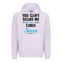 Lilac you can't scare me i have three sons Premium Hoodie - artisFamous