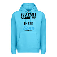 Ocean Blue you can't scare me i have three sons Premium Hoodie - artisFamous