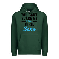 Sports Green you can't scare me i have three sons Premium Hoodie - artisFamous
