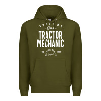 Army Green Tractor Mechanic Gift Funny Job Title Profession Birthday Idea Premium Hoodie - artisFamous