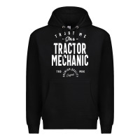 Black Tractor Mechanic Gift Funny Job Title Profession Birthday Idea Premium Hoodie - artisFamous