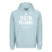 Blue Mist Tractor Mechanic Gift Funny Job Title Profession Birthday Idea Premium Hoodie - artisFamous