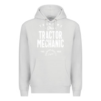 Dove Grey Tractor Mechanic Gift Funny Job Title Profession Birthday Idea Premium Hoodie - artisFamous