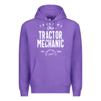 Purple Tractor Mechanic Gift Funny Job Title Profession Birthday Idea Premium Hoodie - artisFamous