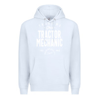 White Tractor Mechanic Gift Funny Job Title Profession Birthday Idea Premium Hoodie - artisFamous