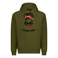 Army Green taurus girl Premium Hoodie - artisFamous