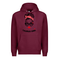 Burgundy taurus girl Premium Hoodie - artisFamous