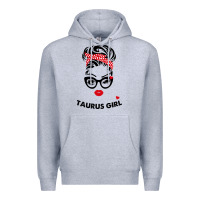 Heather Grey taurus girl Premium Hoodie - artisFamous