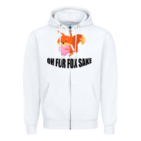 White Oh, For Fox Sake Zipper Hoodie - Bettercallsaul