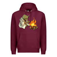 Burgundy Yoda is warming up Premium Hoodie - artisFamous