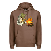 Chestnut Yoda is warming up Premium Hoodie - artisFamous
