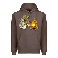 Coffee Yoda is warming up Premium Hoodie - artisFamous