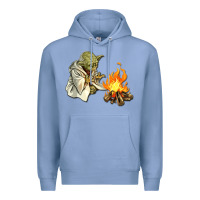 Colony Blue Yoda is warming up Premium Hoodie - artisFamous