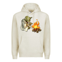 Oatmeal Heather Yoda is warming up Premium Hoodie - artisFamous