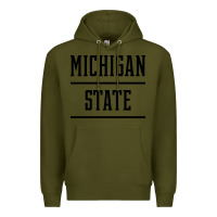 Army Green Michigan MI State vintage Athletic Style Premium Hoodie - artisFamous