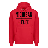 Red Michigan MI State vintage Athletic Style Premium Hoodie - artisFamous