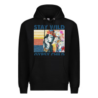 Black stay wild gypsy child letter rainbow Premium Hoodie - artisFamous