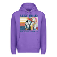 Purple stay wild gypsy child letter rainbow Premium Hoodie - artisFamous
