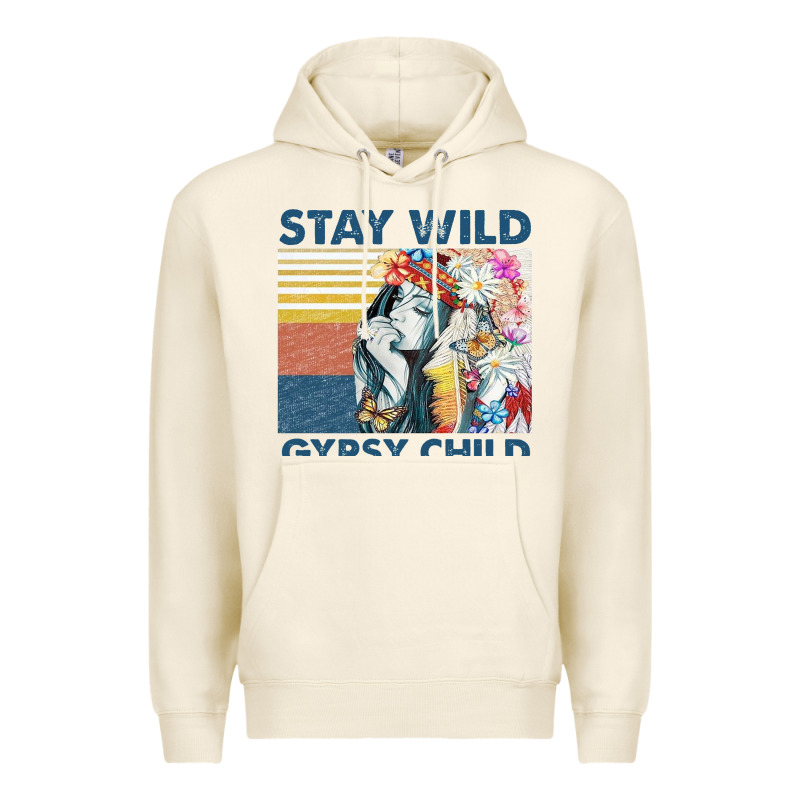 Stay Wild Gypsy Child Letter Rainbow Premium Hoodie by artisFamous | Teevron