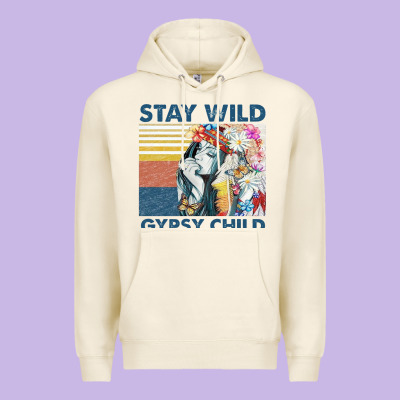 Stay Wild Gypsy Child Letter Rainbow Premium Hoodie Designed By Artisfamous