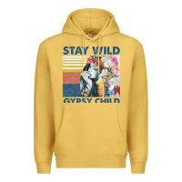 Antique Gold stay wild gypsy child letter rainbow Premium Hoodie - artisFamous