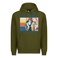 Army Green stay wild gypsy child letter rainbow Premium Hoodie - artisFamous