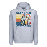 Heather Grey stay wild gypsy child letter rainbow Premium Hoodie - artisFamous