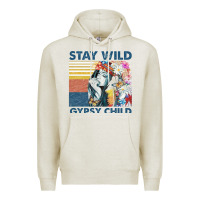 Oatmeal Heather stay wild gypsy child letter rainbow Premium Hoodie - artisFamous
