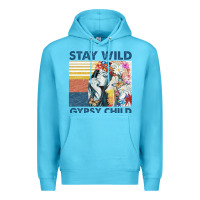 Ocean Blue stay wild gypsy child letter rainbow Premium Hoodie - artisFamous