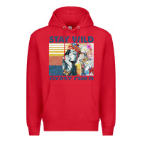 Red stay wild gypsy child letter rainbow Premium Hoodie - artisFamous