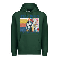 Sports Green stay wild gypsy child letter rainbow Premium Hoodie - artisFamous