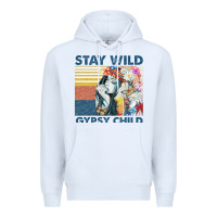 White stay wild gypsy child letter rainbow Premium Hoodie - artisFamous