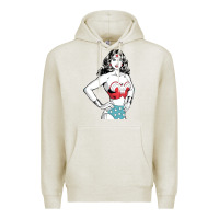 Oatmeal Heather wonder woman Premium Hoodie - artisFamous