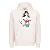 Pale Pink wonder woman Premium Hoodie - artisFamous