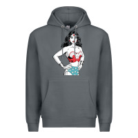 Rock wonder woman Premium Hoodie - artisFamous