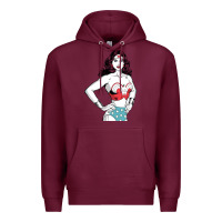 Burgundy wonder woman Premium Hoodie - artisFamous