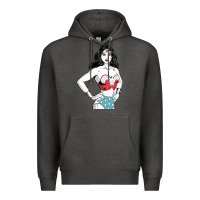 Charcoal Heather wonder woman Premium Hoodie - artisFamous