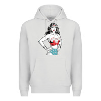 Dove Grey wonder woman Premium Hoodie - artisFamous