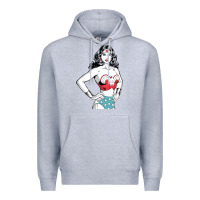 Heather Grey wonder woman Premium Hoodie - artisFamous