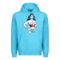 Ocean Blue wonder woman Premium Hoodie - artisFamous