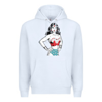 White wonder woman Premium Hoodie - artisFamous