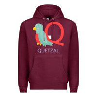 Burgundy Cute Quetzal Kid's Premium Hoodie - artisFamous