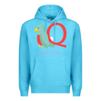 Ocean Blue Cute Quetzal Kid's Premium Hoodie - artisFamous